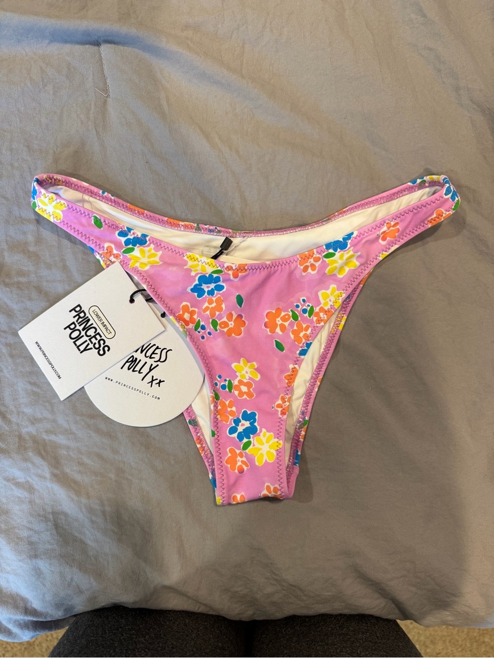 Princess Polly Pink Floral High Cut Cheeky Bikini Bottom